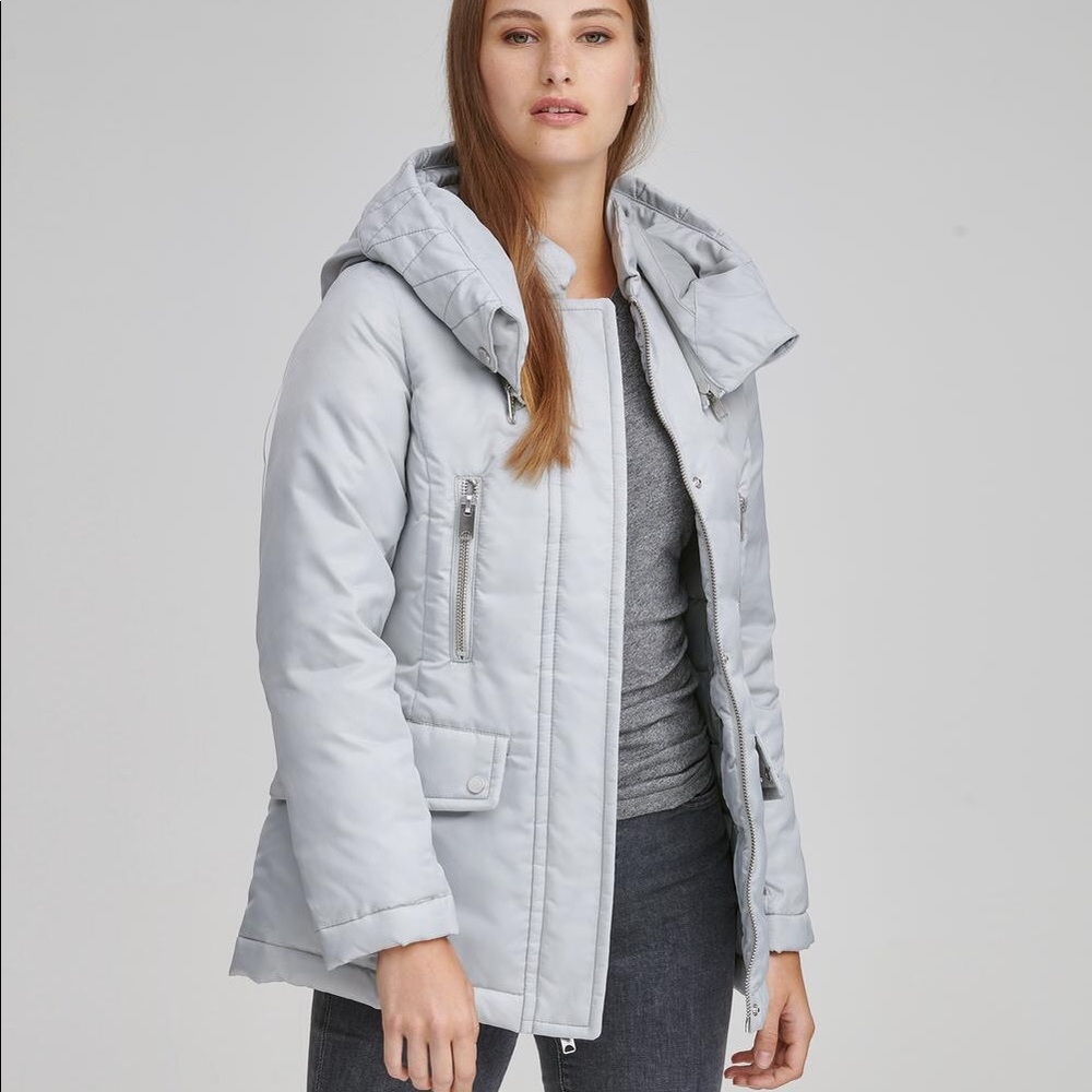 Andrew Marc Light Satin Puffer Jacket
